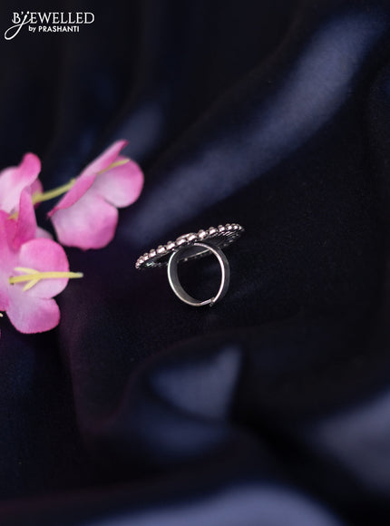 Oxidised ring with ruby stones