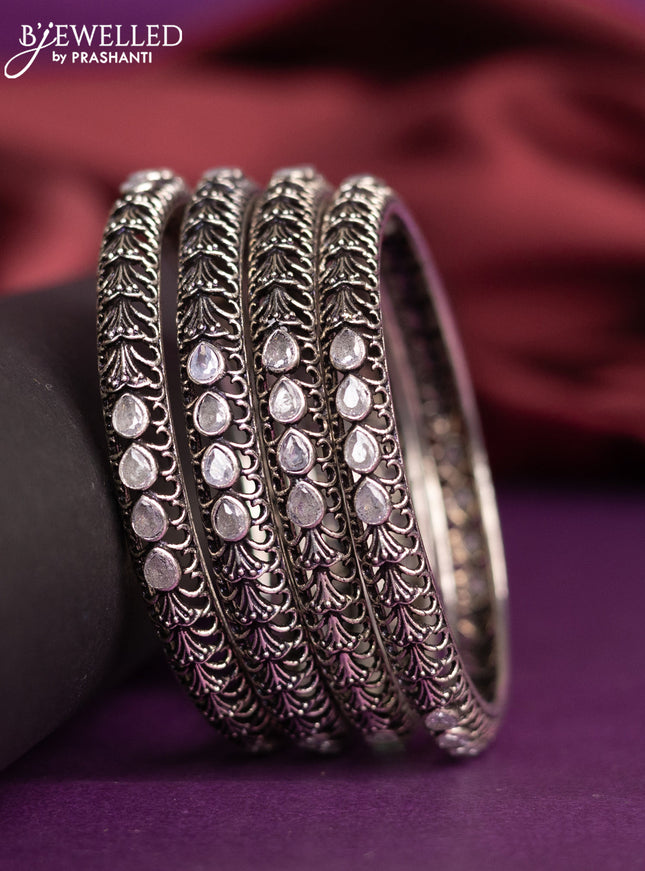 Oxidised bangles with cz stone