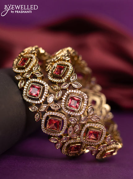 Antique bangles with ruby and cz stones