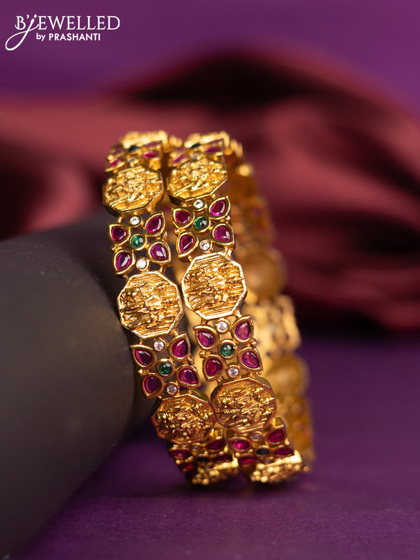 Antique bangles ramdharbar with kemp and cz stones