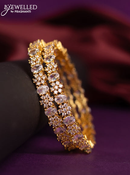 Zircon bangles floral design with cz stones