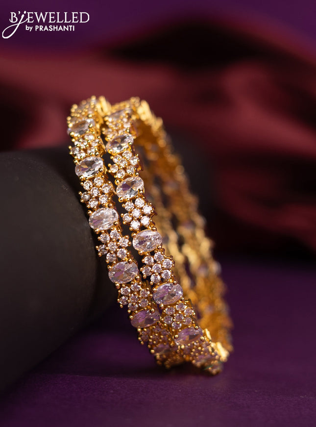 Zircon bangles floral design with cz stones