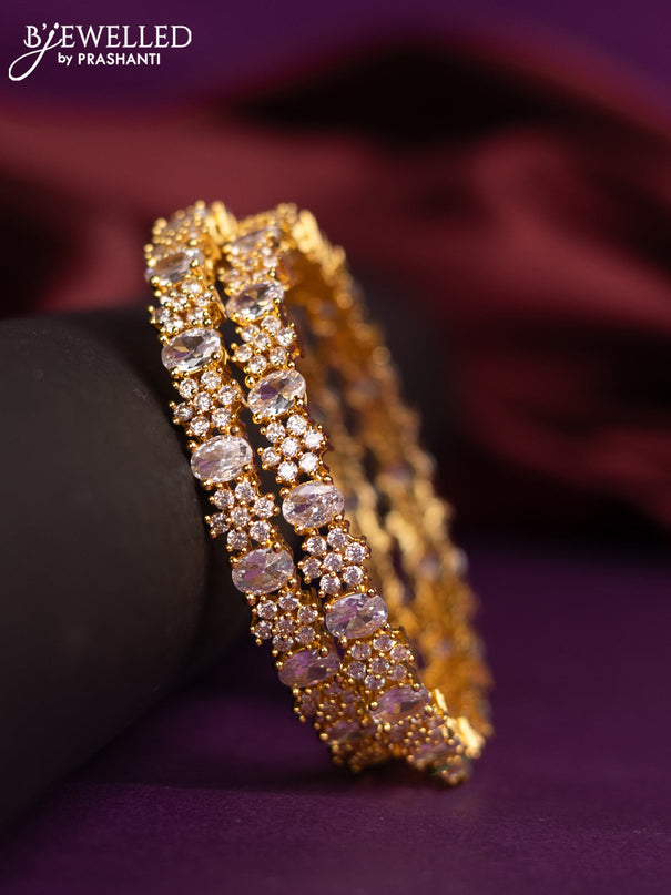 Zircon bangles floral design with cz stones