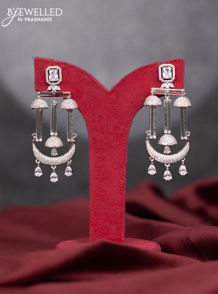 Zircon earring with cz stones and hangings