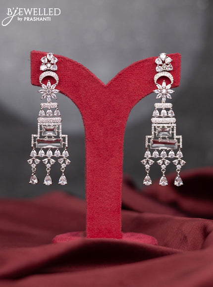 Zircon earring with cz stones and hangings