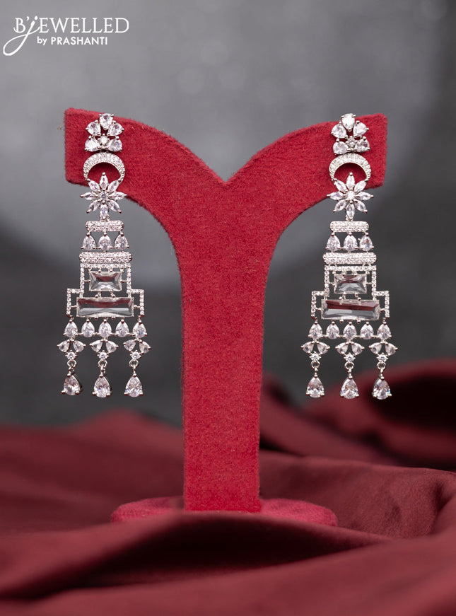 Zircon earring with cz stones and hangings