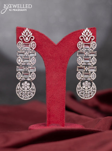 Zircon earring with cz stones and hangings