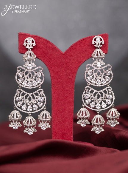 Zircon earring with cz stones and hangings