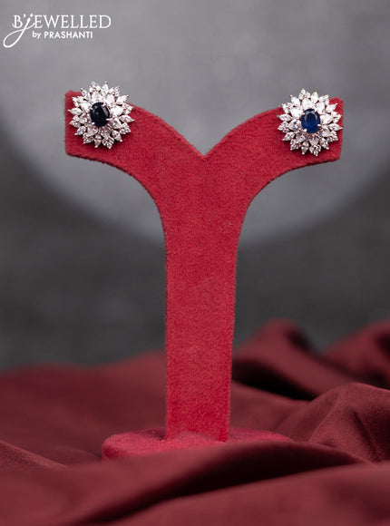 Zircon earring with sapphire & cz stones