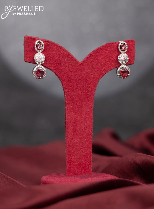 Zircon earring with ruby & cz stones