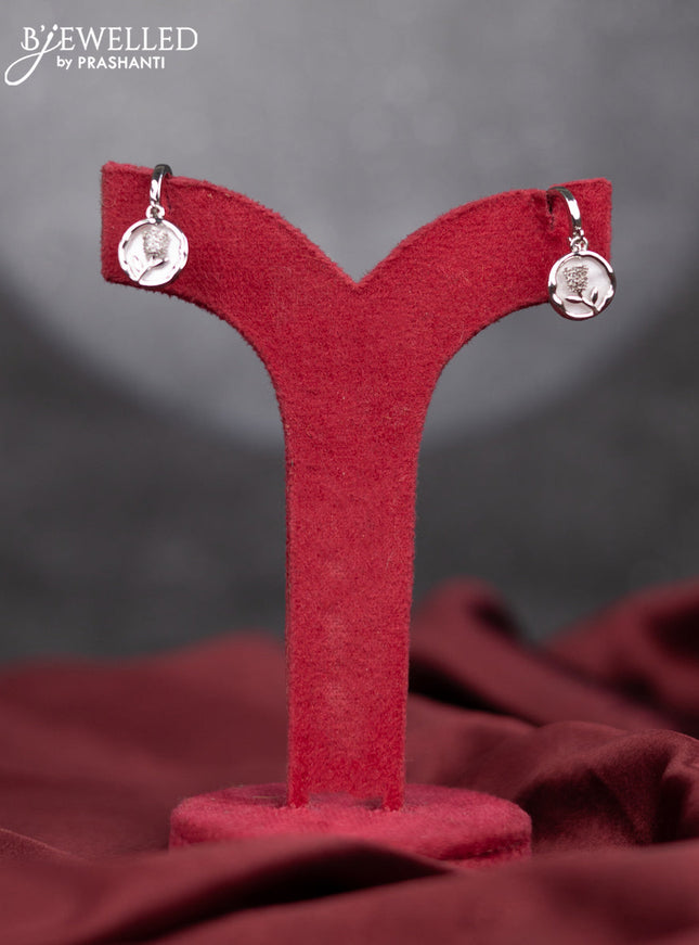 Zircon hanging type earring with cz stones