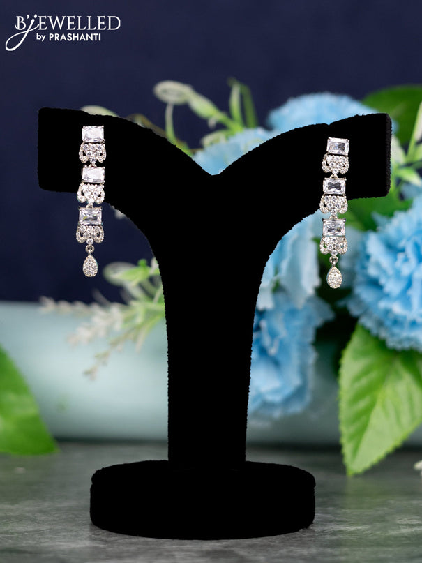 Zircon Necklace with cz stones and hangings