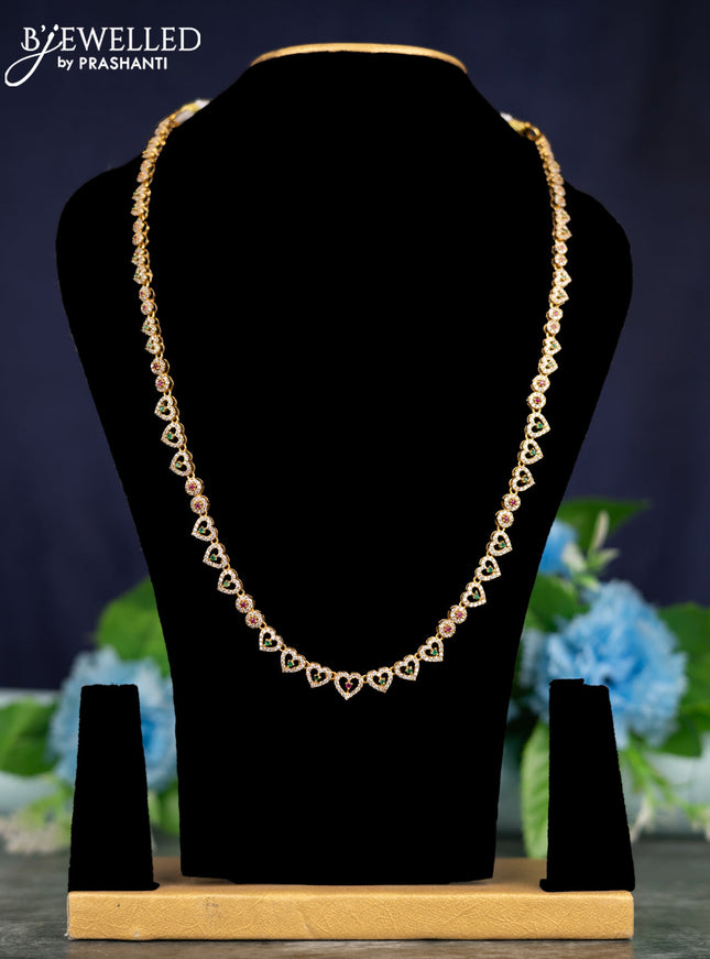 Antique haaram heart shape with kemp and cz stones without earring