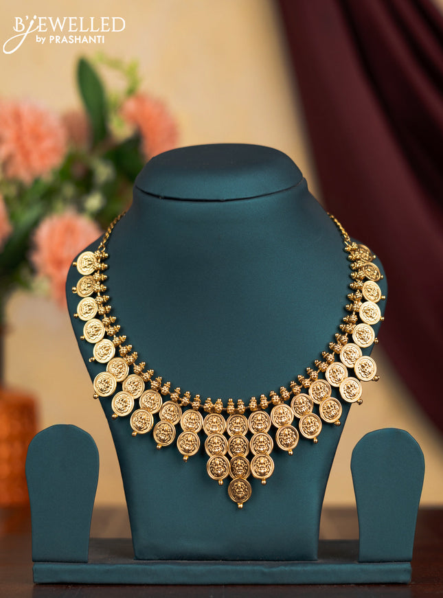 Antique necklace with lakshmi kasu design without earrings