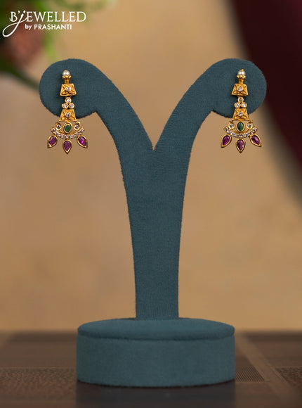 Antique necklace with kemp and cz stones