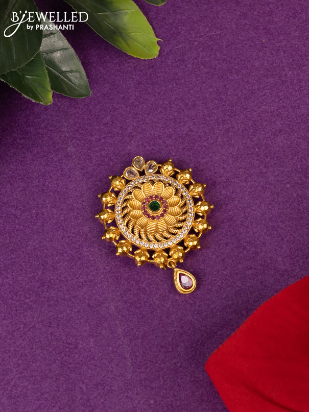 Antique jada billai with kemp & cz stones and hanging