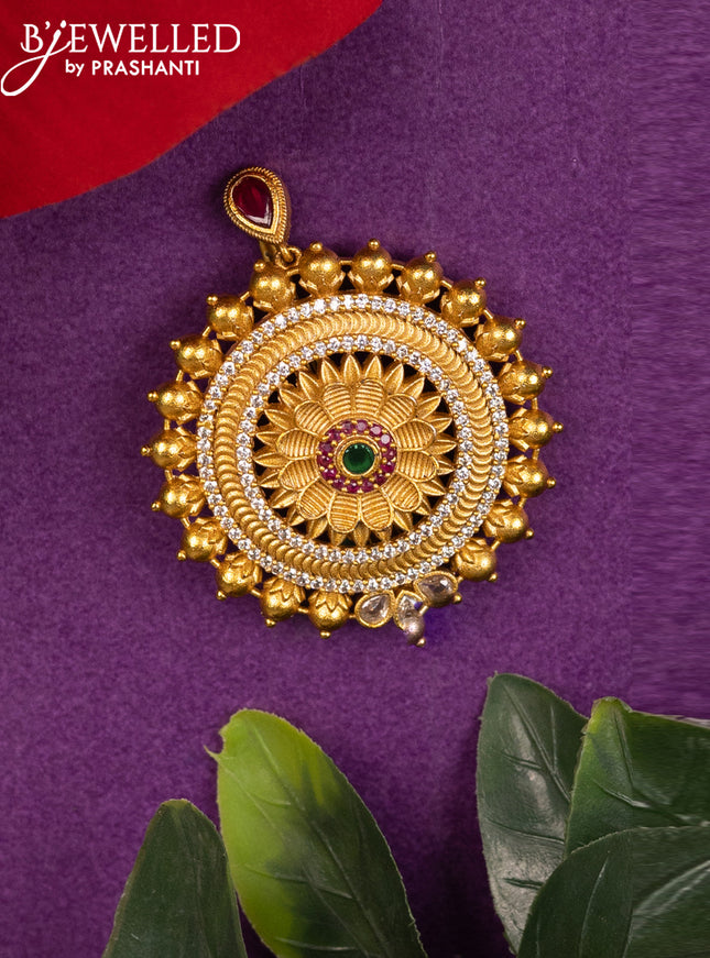 Antique jada billai with kemp & cz stones and hanging