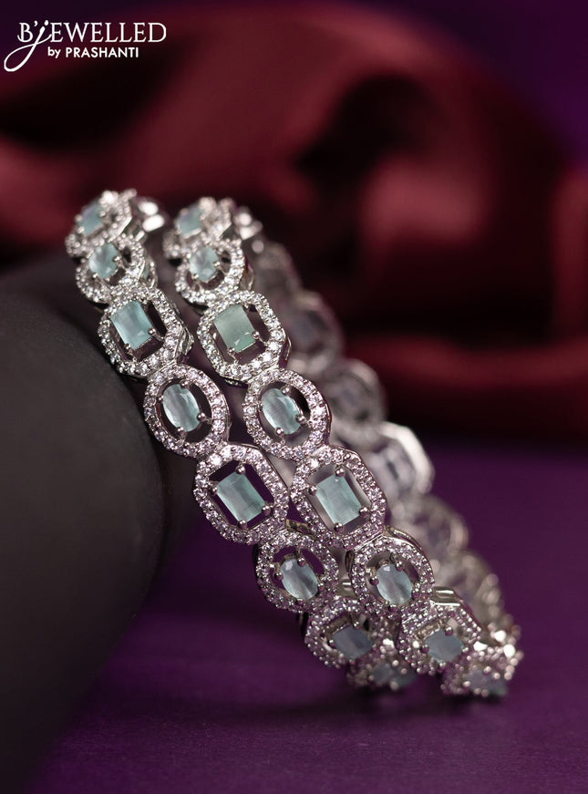 Zircon bangles with mint green and cz stones