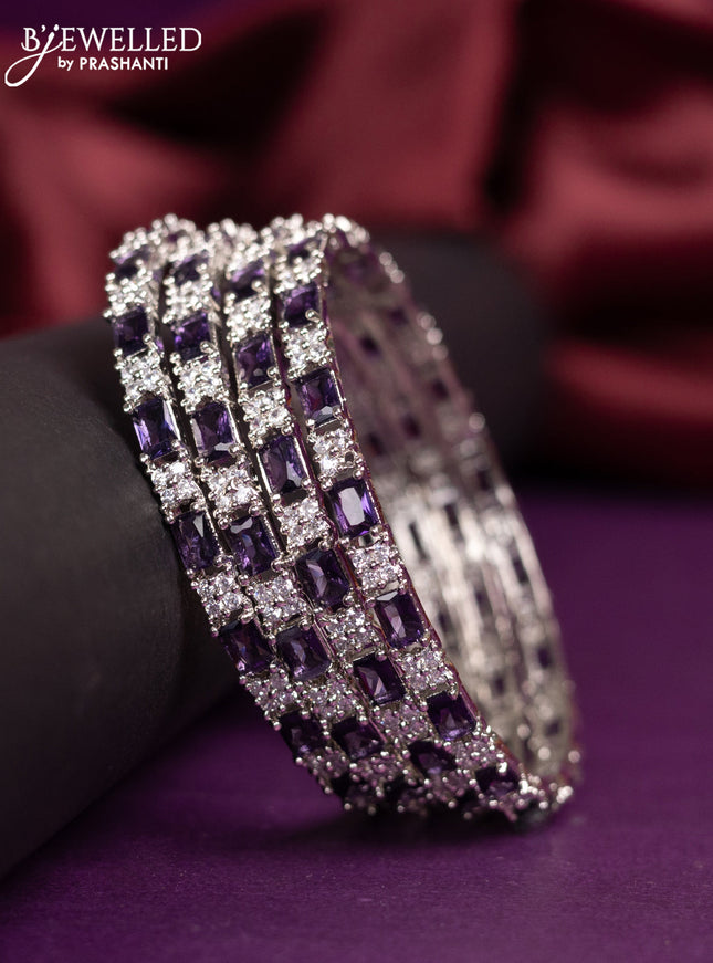 Zircon bangles with violet and cz stones