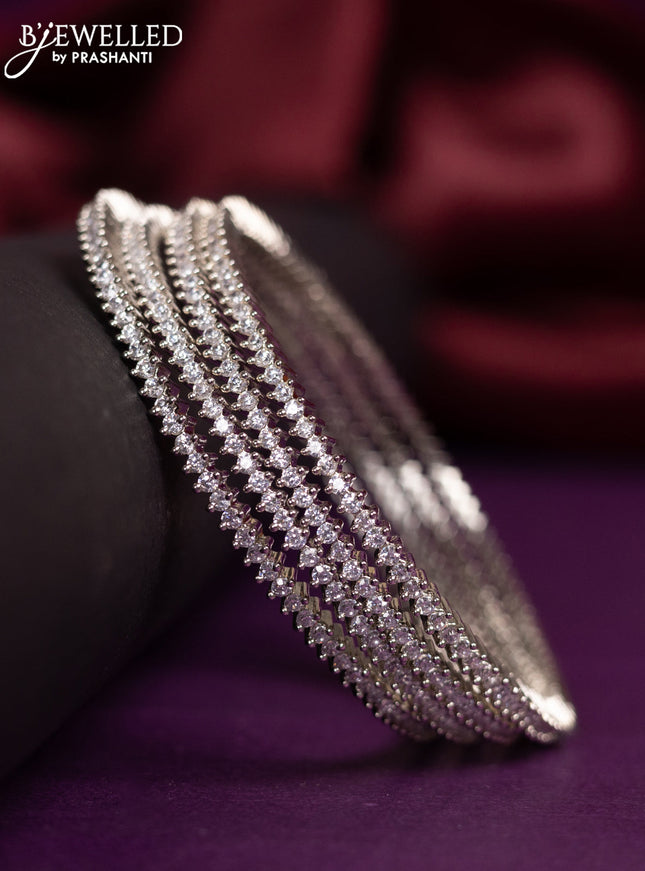 Zircon bangles with cz stones