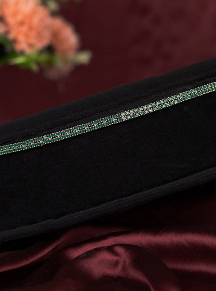 Zircon hip chain with emerald & cz stones