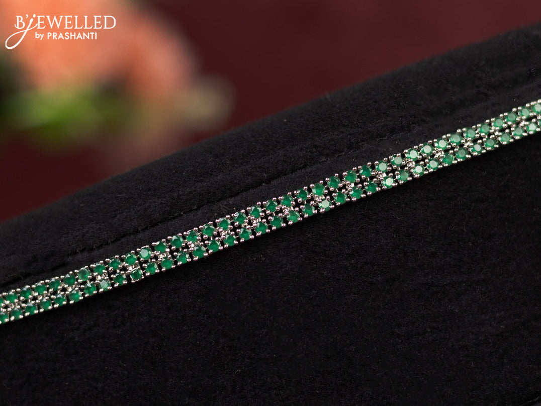 Zircon hip chain with emerald & cz stones