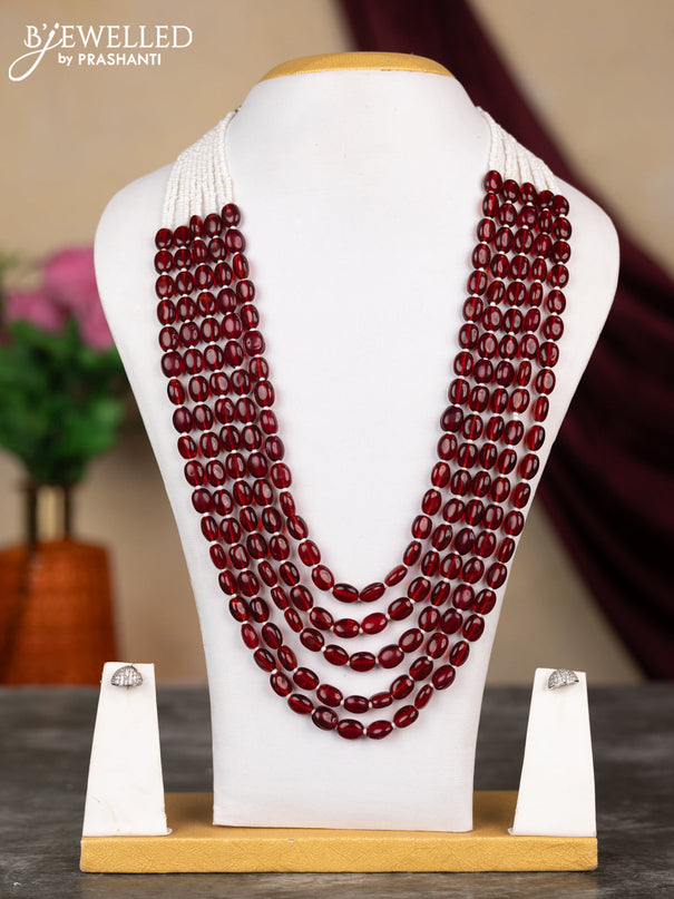 Jaipur multilayer with maroon beaded necklace