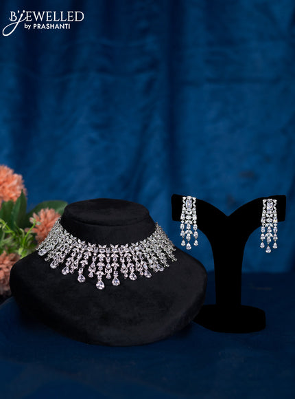 Zircon choker with cz stones
