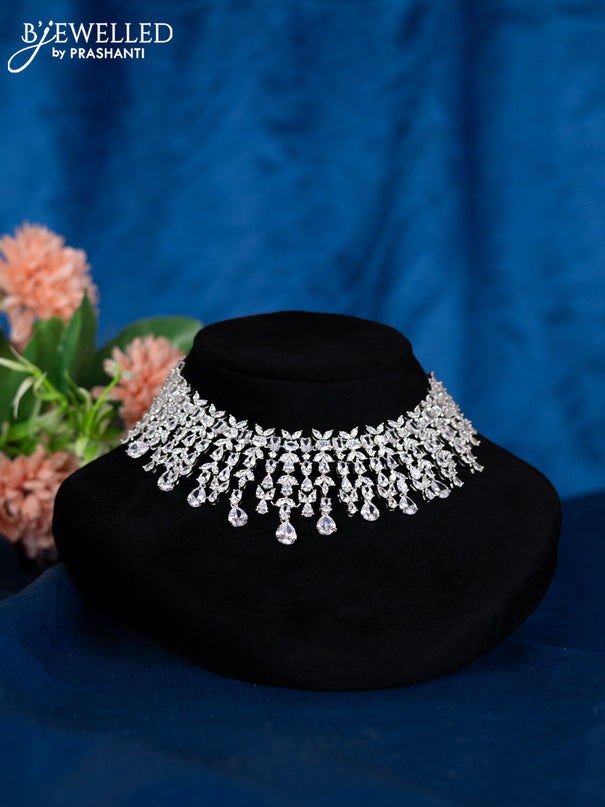 Zircon choker with cz stones