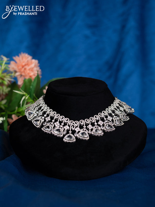 Zircon choker with cz stones