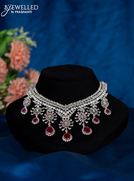 Zircon choker with ruby and cz stones