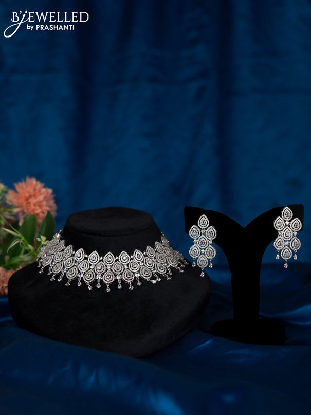 Zircon choker with cz stones