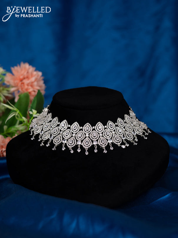 Zircon choker with cz stones