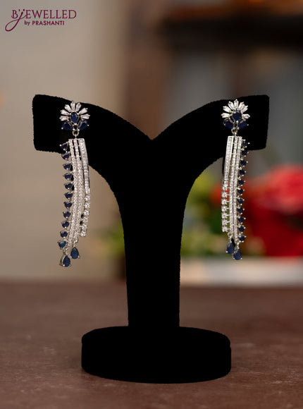 Zircon earring with sapphire & cz stone