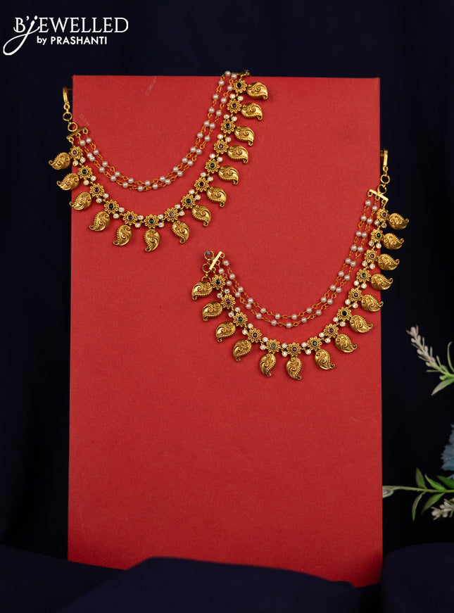 Antique maatal maanga pattern with kemp & cz stone