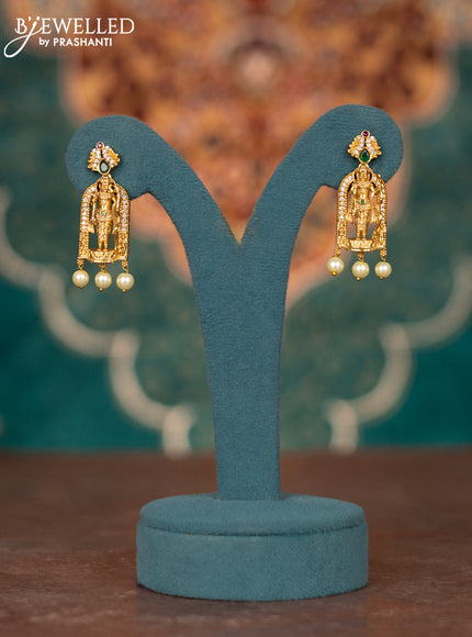 Pearl double layer haram ram darbar design with kemp and cz stones