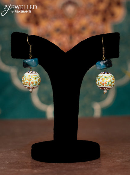 Jaipur multilayer crystal beaded green necklace with minakari balls