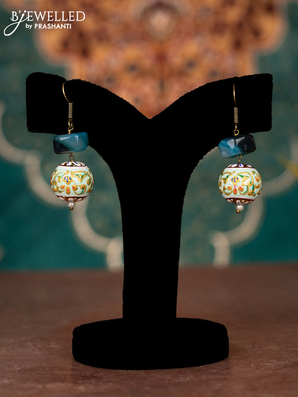 Jaipur multilayer crystal beaded green necklace with minakari balls