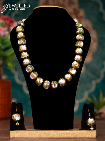 Jaipur beaded necklace with kundan stone minakari balls