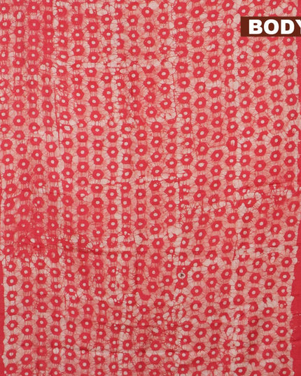 Binny Silk saree red shade with allover batik prints and zari woven border - {{ collection.title }} by Prashanti Sarees
