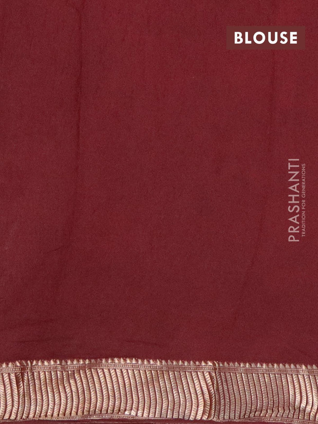 Binny Silk saree brown with allover batik prints and zari woven border - {{ collection.title }} by Prashanti Sarees