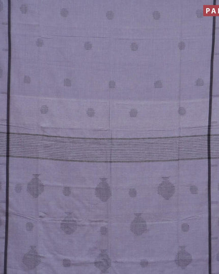 Bengal soft cotton saree grey and black with thread woven buttas and simple border - {{ collection.title }} by Prashanti Sarees