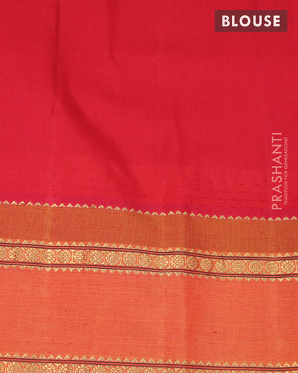Kanjivaram silk saree blue and red with allover embroidery kasuti work and temple design rettapet zari woven border