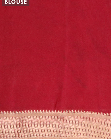 Banarasi cotton saree black and red with allover prints and zari woven border