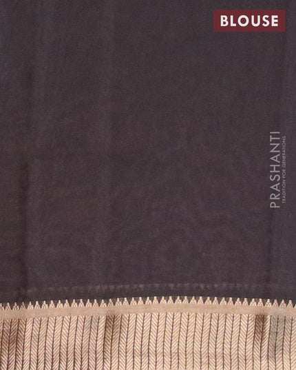 Banarasi cotton saree maroon and black with paisley prints and zari woven border