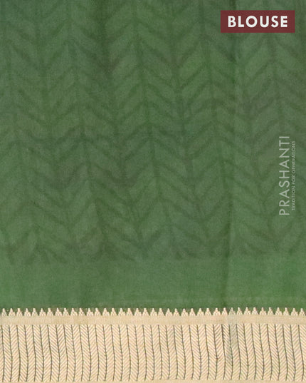 Banarasi cotton saree deep maroon and green with allover prints and zari woven border