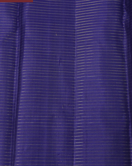 Pure kanjivaram silk saree light blue and blue with allover small zari checks & buttas in borderless style