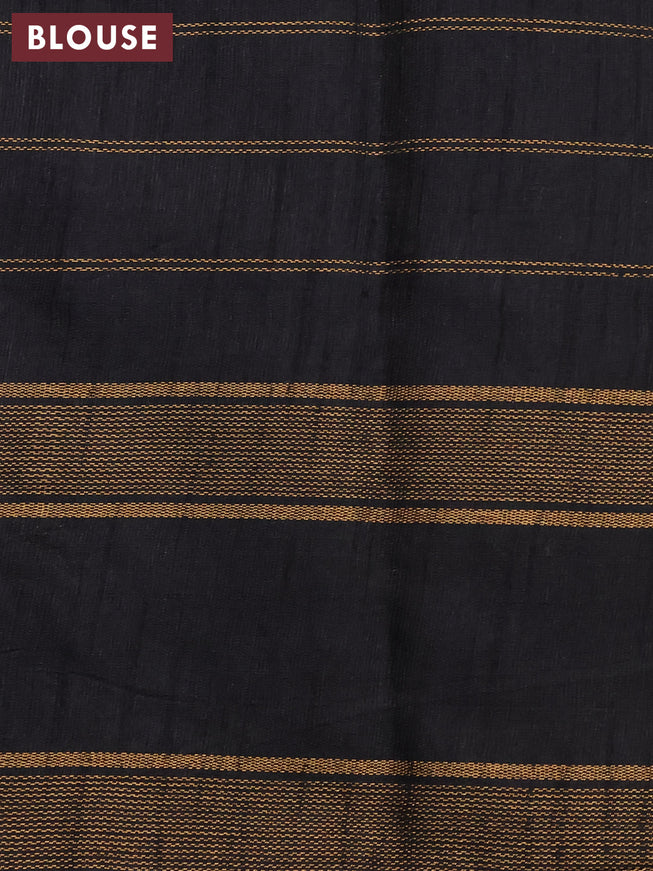 Dupion silk saree grey and black with allover checked pattern and temple design rettapet zari woven border