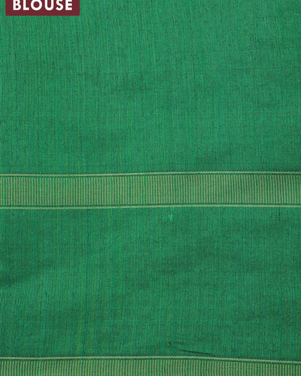 Dupion silk saree purple and green with plain body and temple design rettapet zari woven border