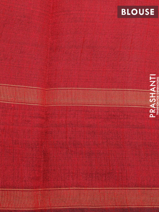 Dupion silk saree grey and maroon with plain body and temple design rettapet zari woven butta border